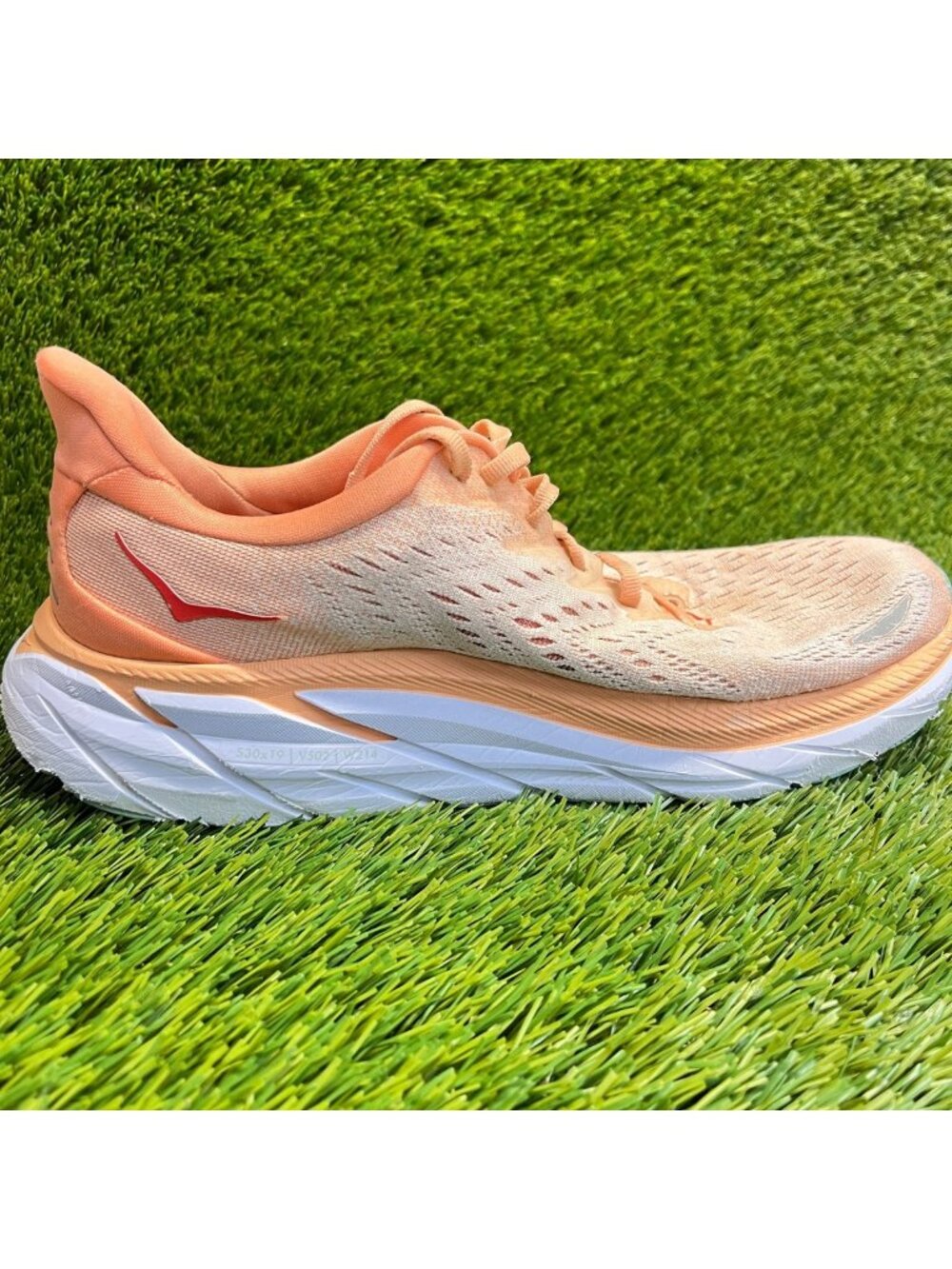 Hoka One One Clifton 8 Womens Size 8.5 Orange Athletic Running Shoes Sneakers - Picture 6 of 14
